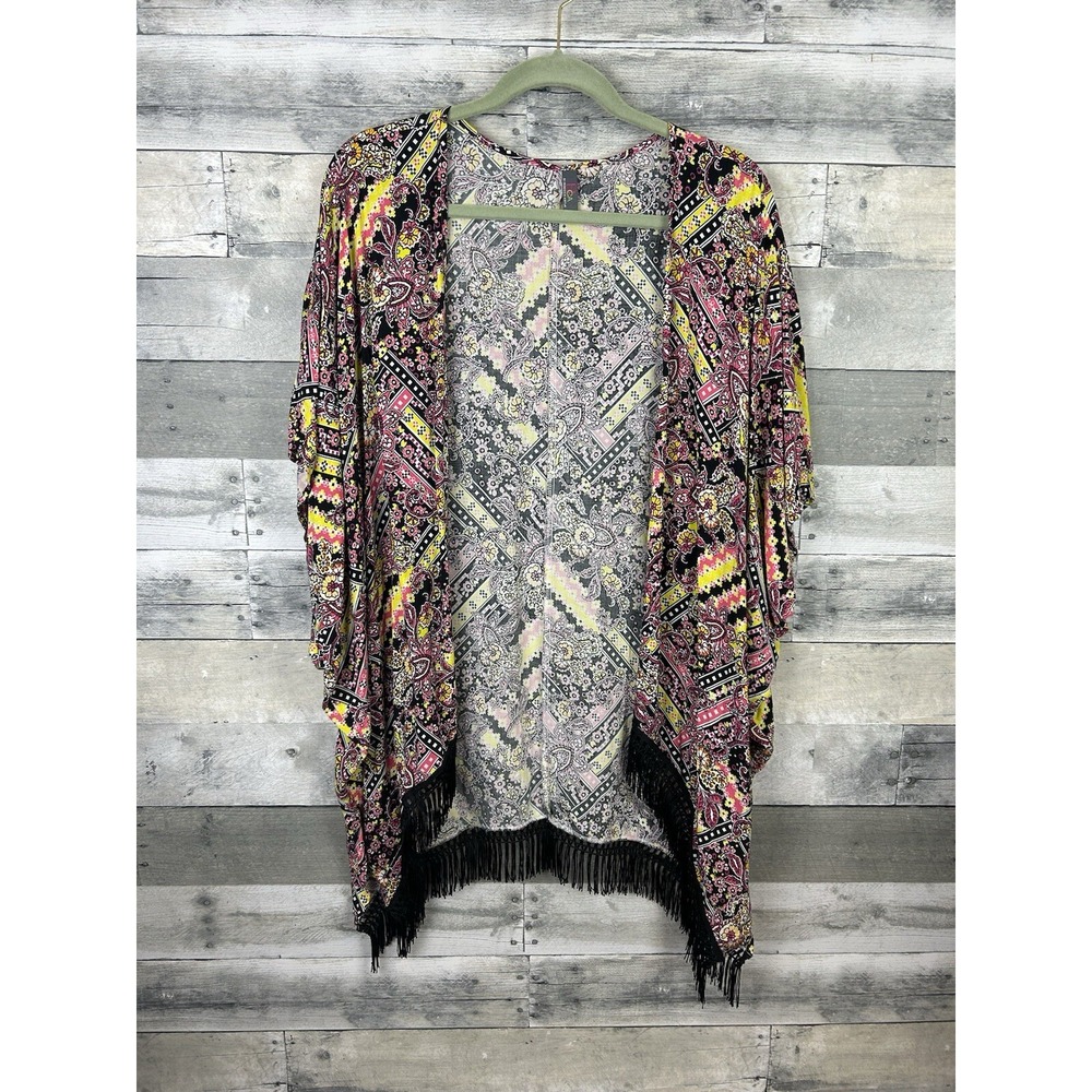 BCA Rebecca Virtue Women's XL Open Cardigan With Fringe